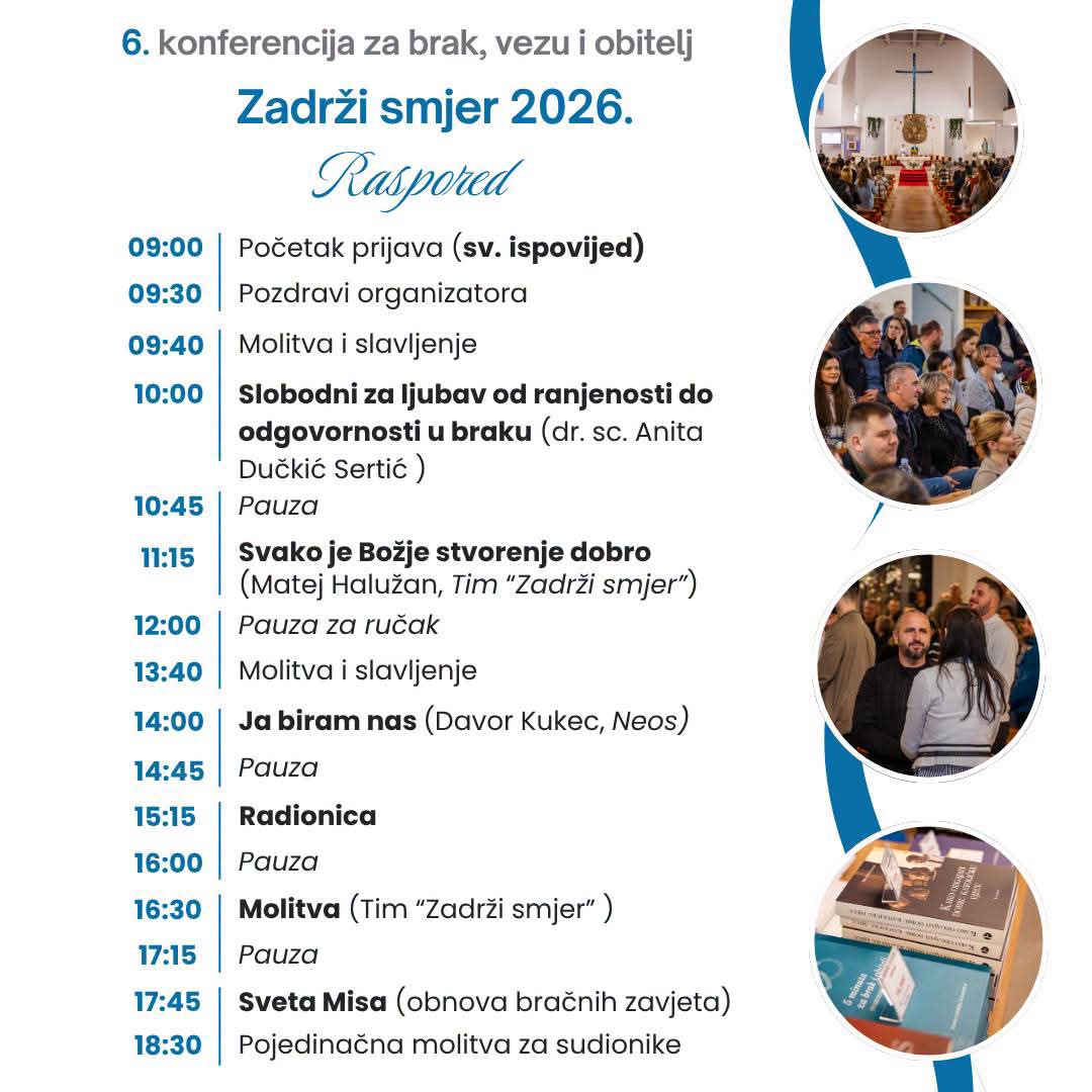 6. konferencija za brak, pripremu za brak i obitelj "Zadrži smjer 2026."
